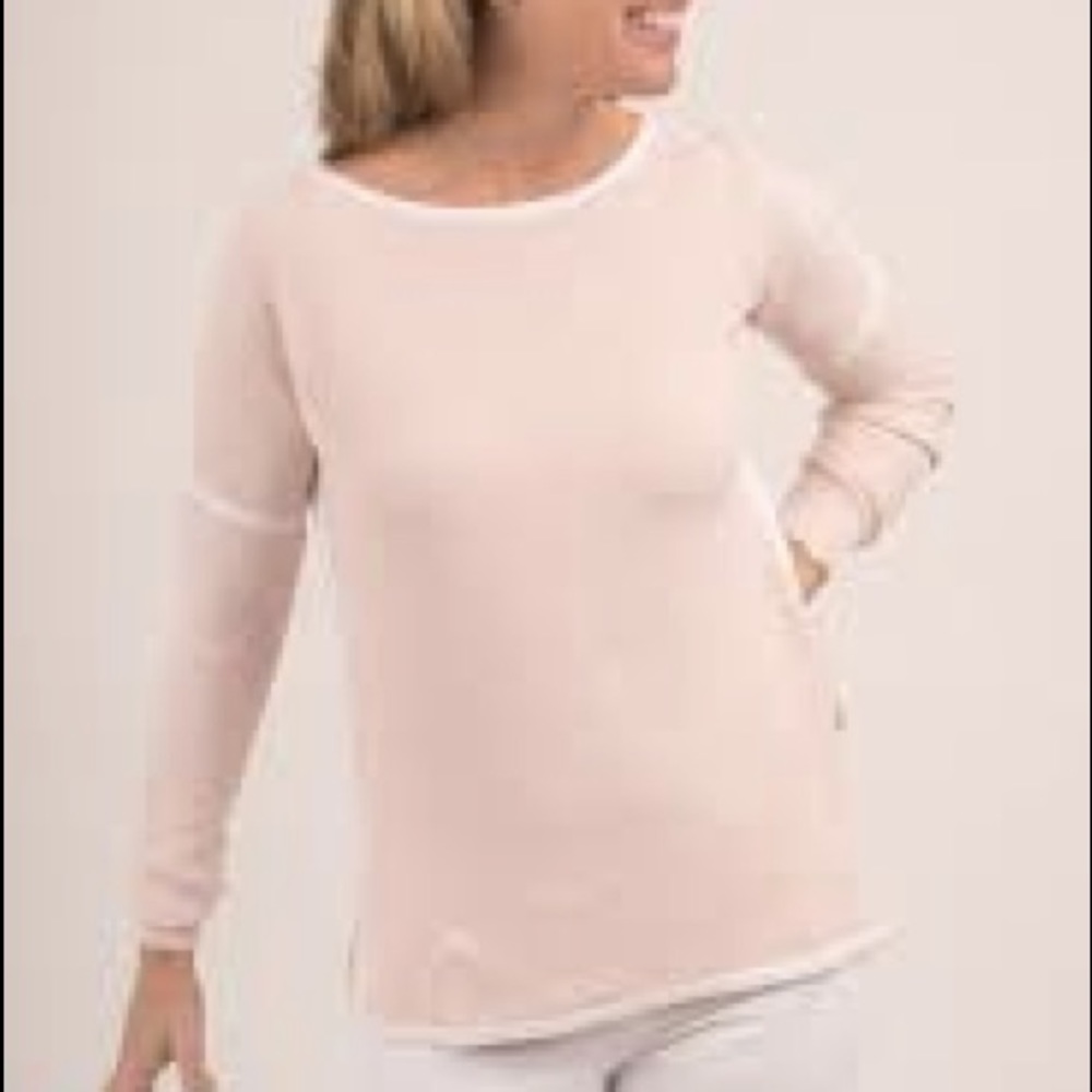 burgess pink boat neck sweater